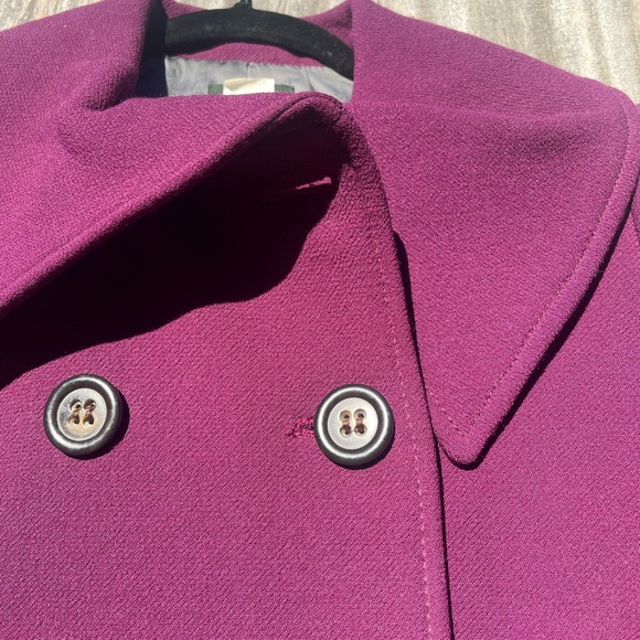 J. Crew Women's Aubergine Merlot Rich Purple Wool Car Coat Size P 10 - Picture 11 of 14